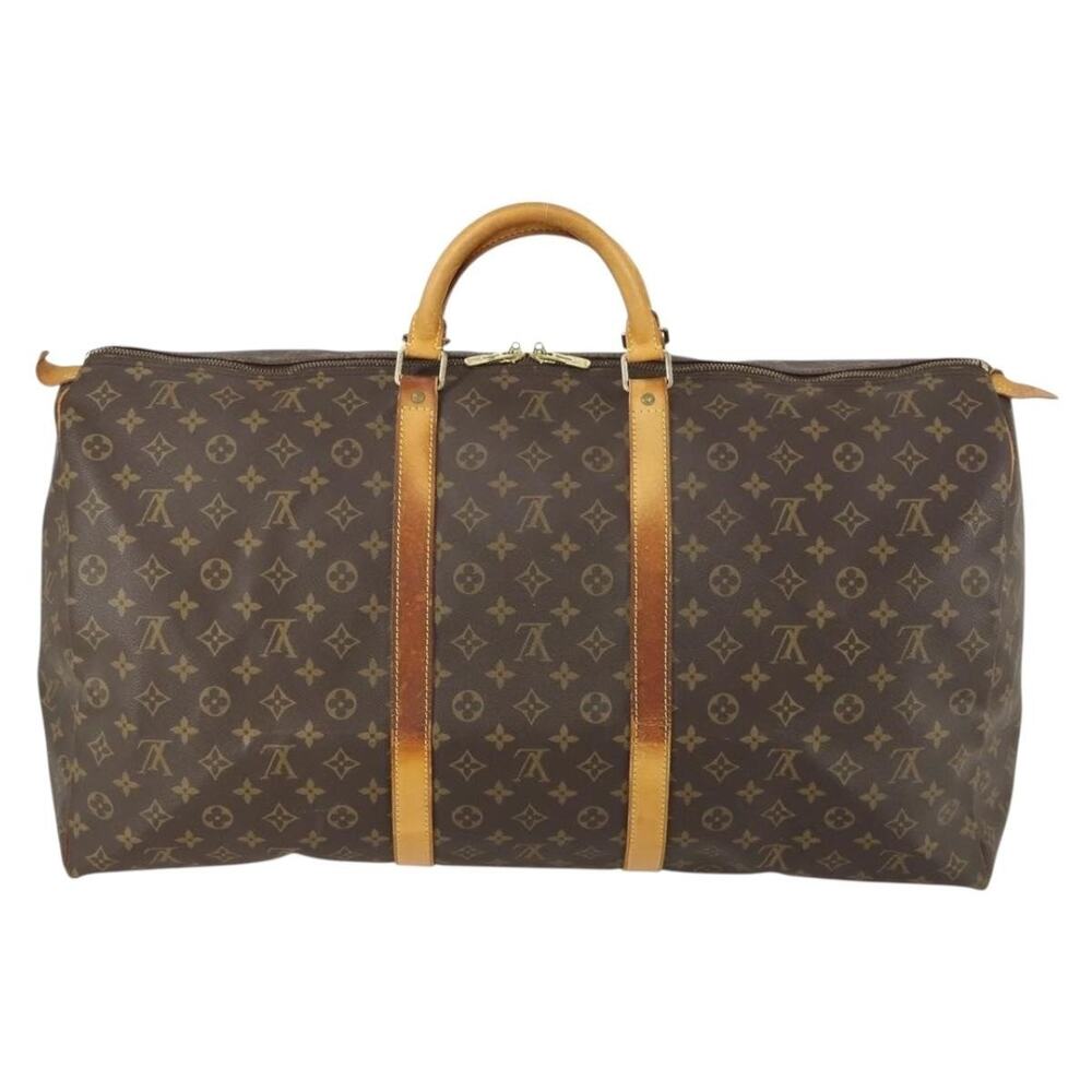 Louis Vuitton Monogram Keepall 60 Travel Bag Brown